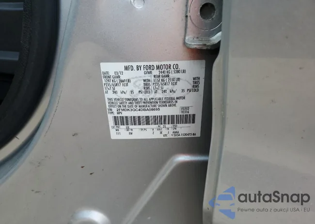 2FMDK3GC4DBA08695: 85331714