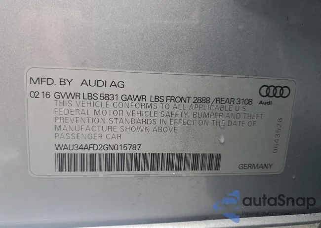 WAU34AFD2GN015787: 84188024