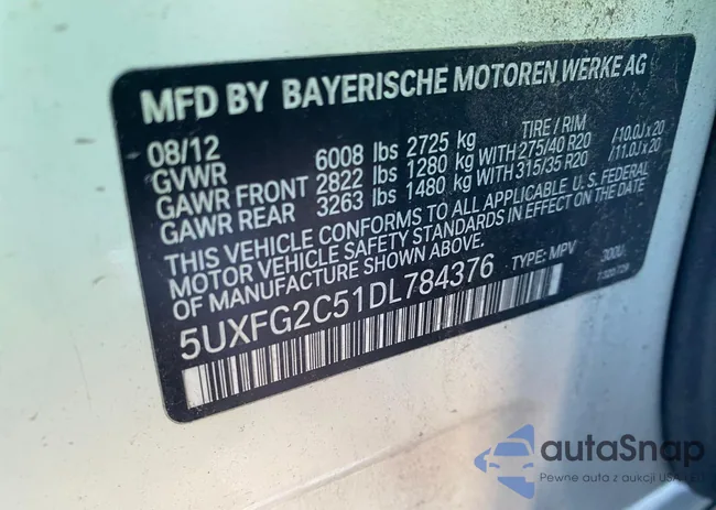 5UXFG2C51DL784376: 83843424