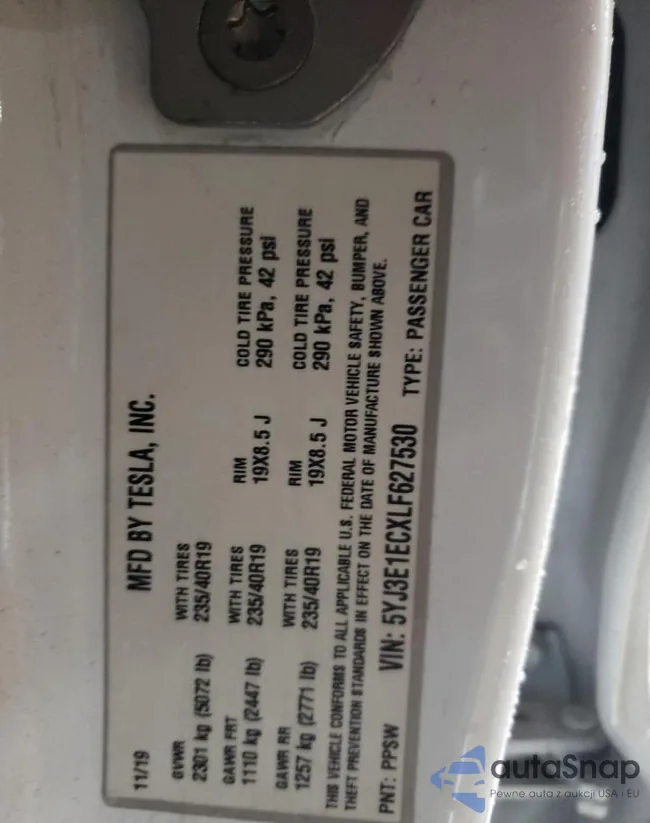 5YJ3E1ECXLF627530: 85155614