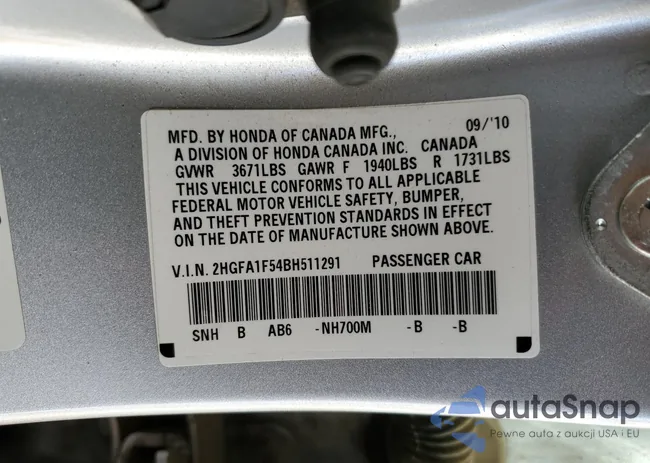 2HGFA1F54BH511291: 51544975