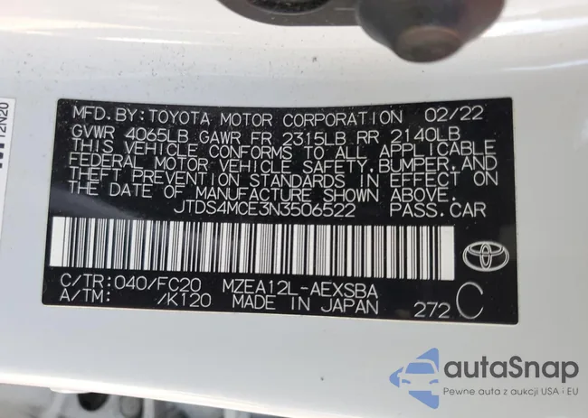 JTDS4MCE3N3506522: 85821474