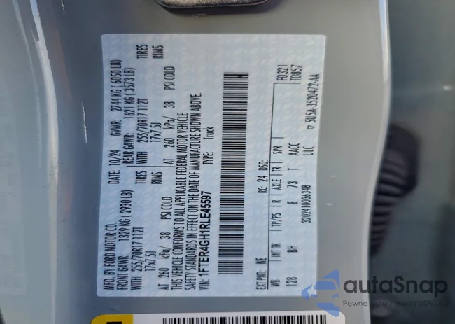 1FTER4GH1RLE45597: 96288615