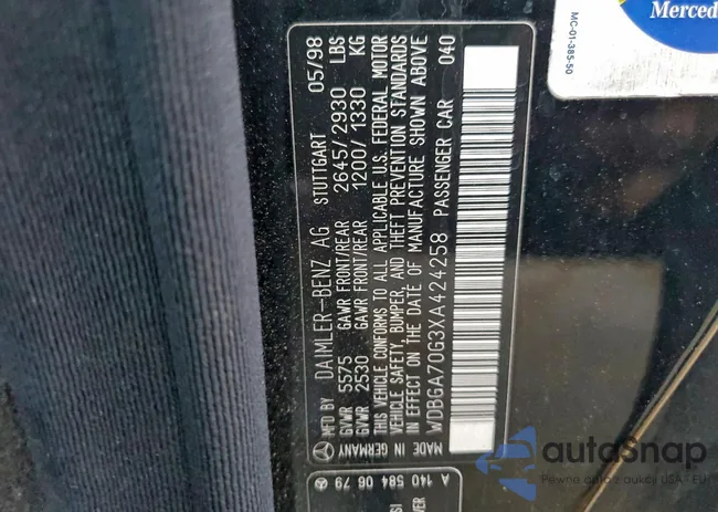 WDBGA70G3XA424258: 96984115