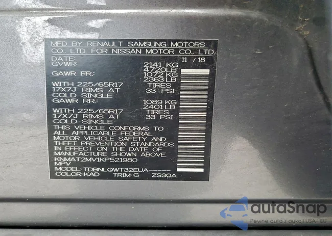 KNMAT2MV1KP521980: 97039145