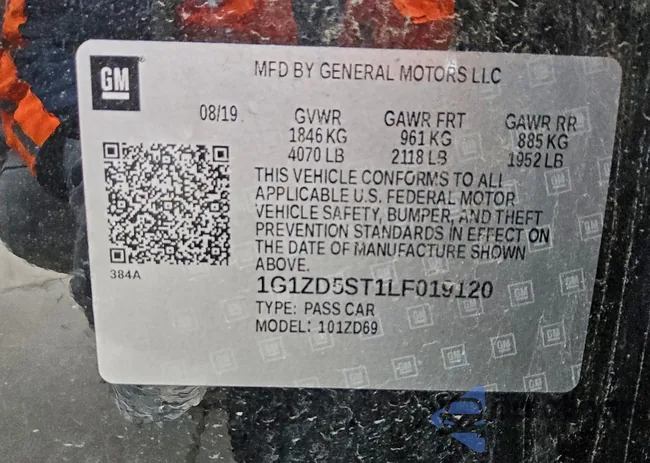 1G1ZD5ST1LF019120: 93129865