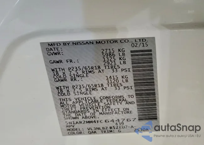 5N1AR2MM4FC644767: 96184475