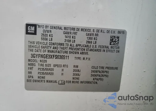 3GYFNGE3XFS636511: 97510465