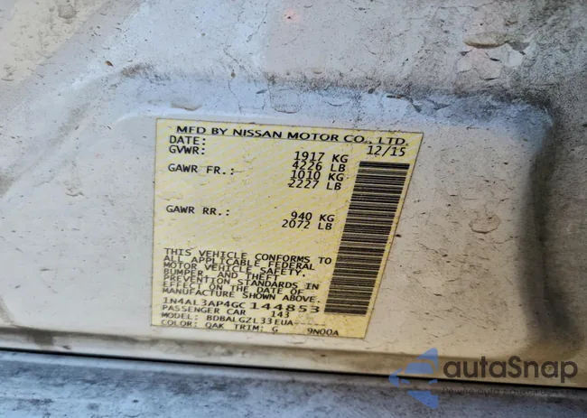 1N4AL3AP4GC144853: 98965875