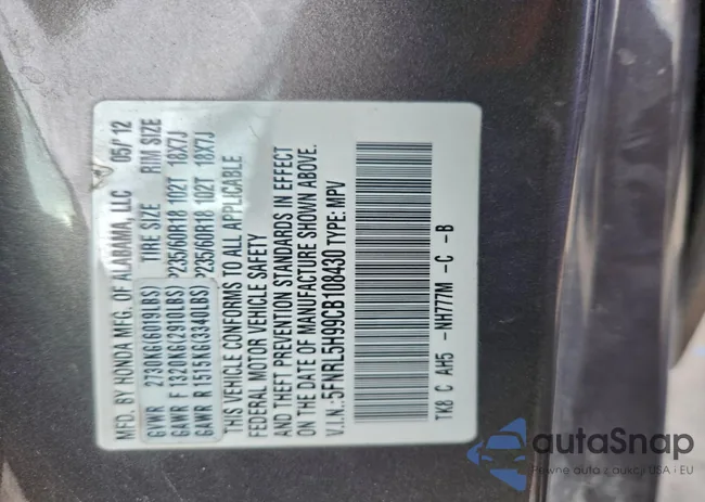 5FNRL5H99CB108430: 95151655