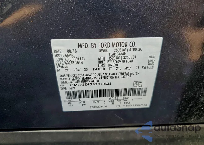 1FM5K8D82JGC79633: 96328105