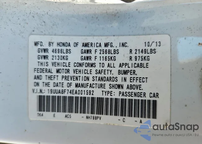 19UUA8F74EA001592: 96166355