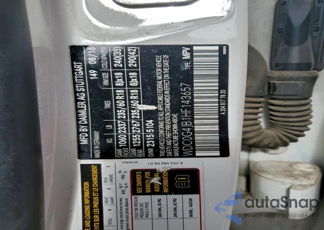 WDC0G4JB1HF143657: 95114145