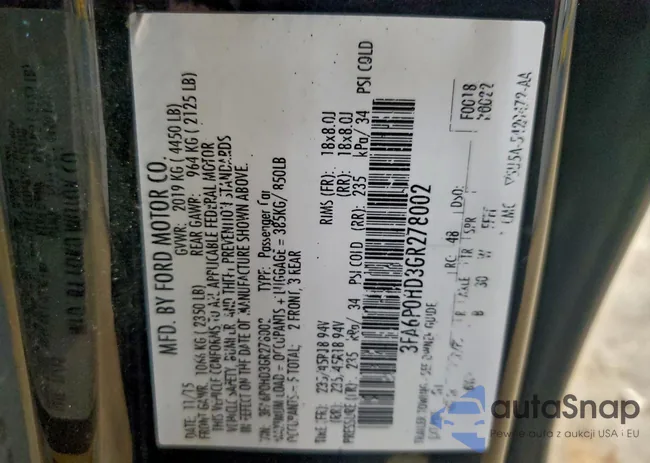 3FA6P0HD3GR278002: 96622945