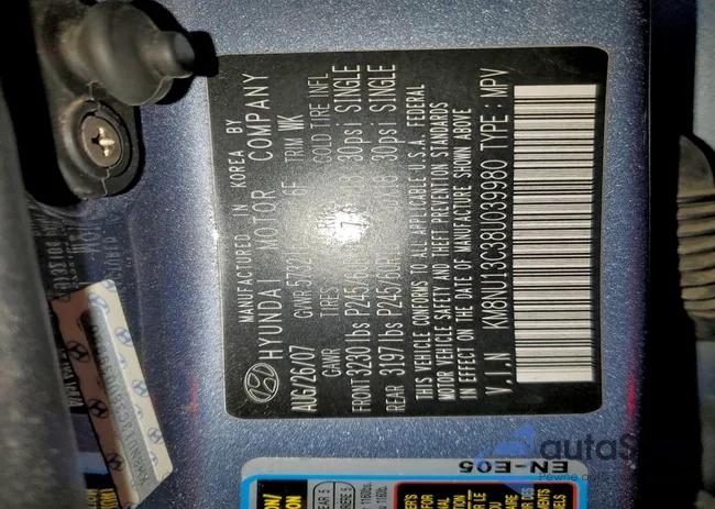 KM8NU13C38U039980: 96215985