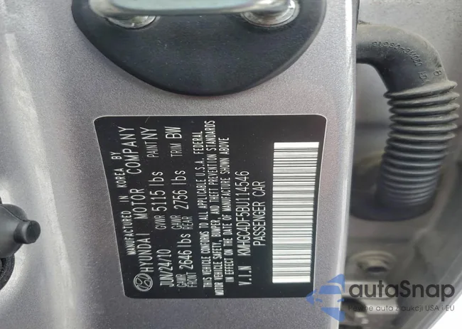 KMHGC4DF5BU114546: 95444995