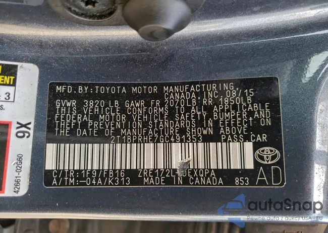 2T1BPRHE7GC491353: 97350515