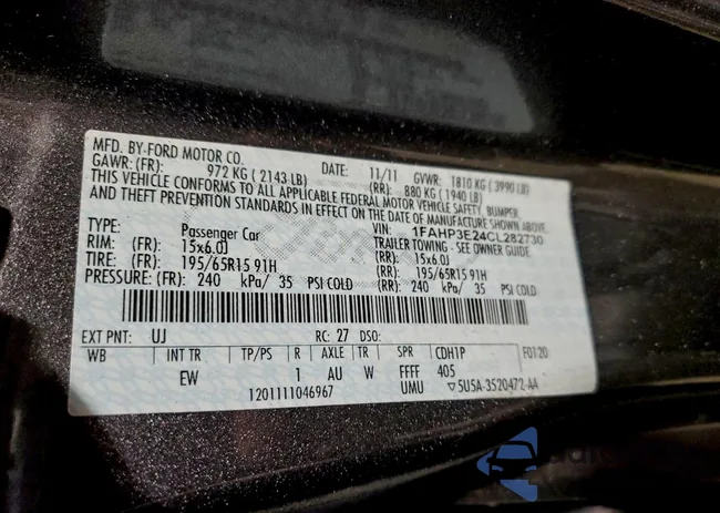 1FAHP3E24CL282730: 97550085