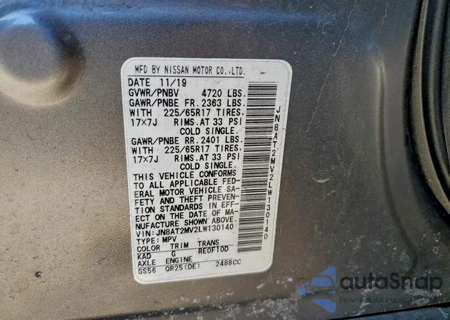 JN8AT2MV2LW130140: 98486435