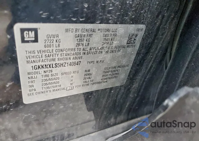 1GKKNXLS5HZ140847: 95414445