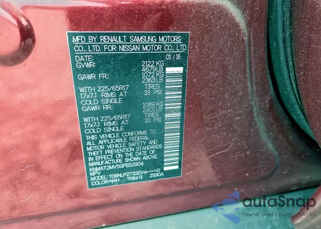 KNMAT2MV5GP652904: 95293565