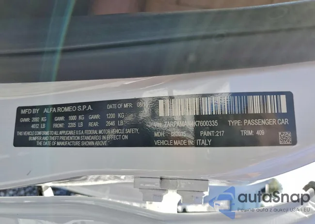 ZARFAMAN4K7600335: 98312185