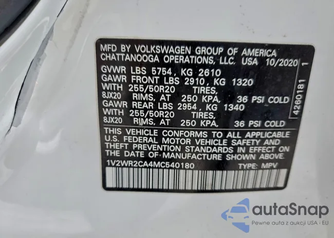 1V2WR2CA4MC540180: 95582835