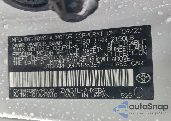 JTDKAMFU5N3185367: 94937825