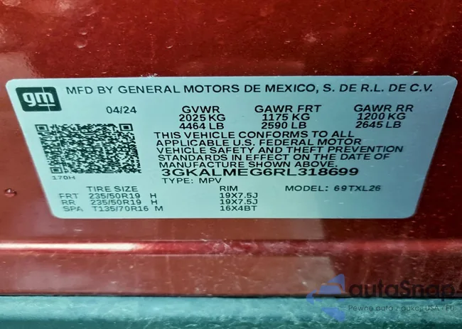 3GKALMEG6RL318699: 95075265