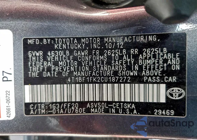 4T1BF1FK2CU187272: 95514155