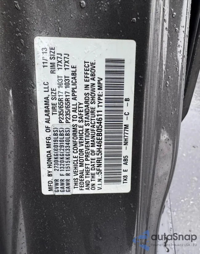 5FNRL5H46EB054611: 99230645