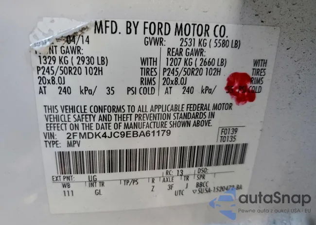 2FMDK4JC9EBA61179: 98691005