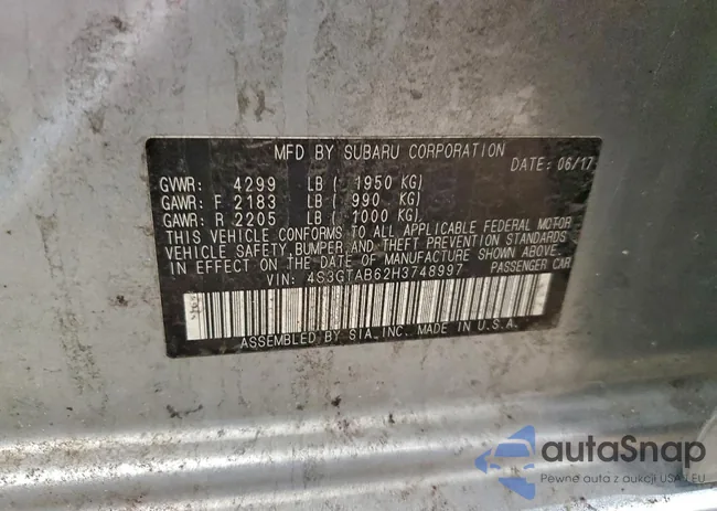 4S3GTAB62H3748997: 97498365