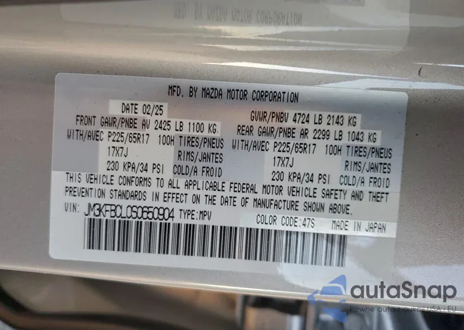 JM3KFBCL0S0650904: 95310375