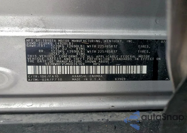 4T3RWRFV5MU026169: 95079545