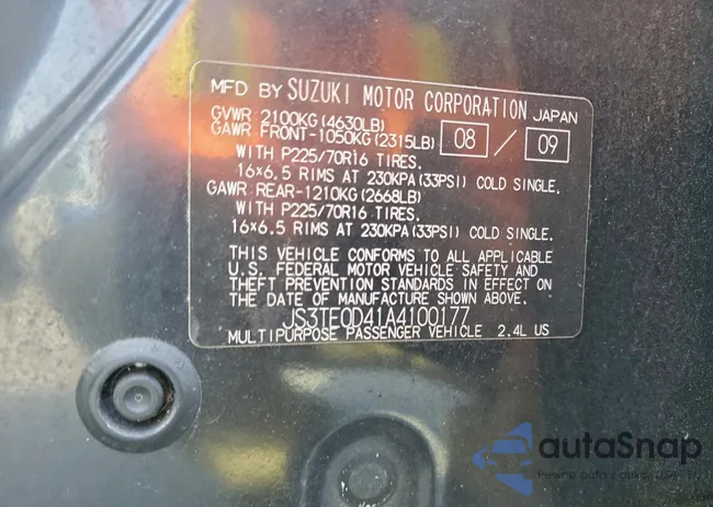 JS3TE0D41A4100177: 94801285