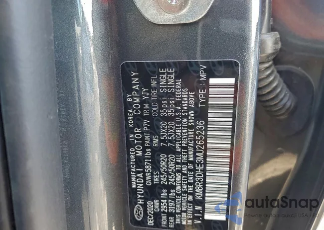 KM8R3DHE3MU265236: 96625845