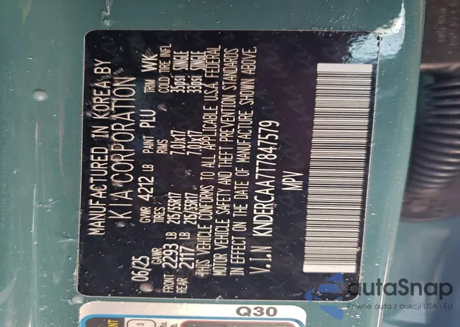 KNDERCAA7T7847579: 97015005