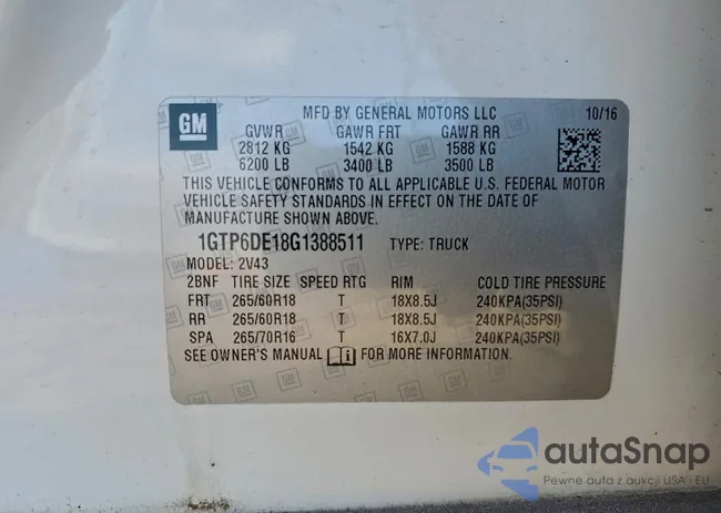 1GTP6DE18G1388511: 96173765