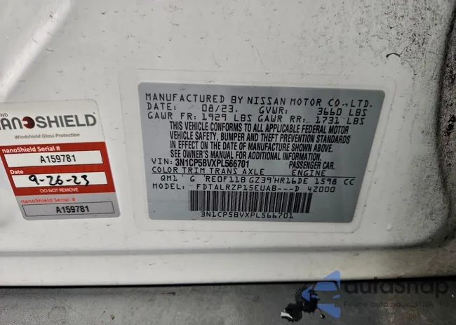 3N1CP5BVXPL566701: 96190835