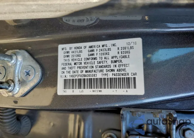 1HGCP2F82BA065593: 95278415