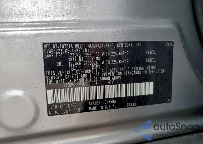 4T3DWRFV1LU006641: 95604415