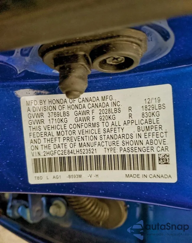 2HGFC2E84LH523521: 97712915