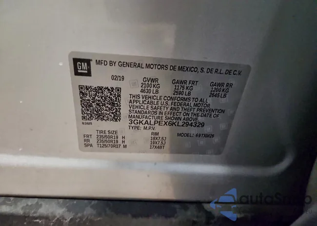 3GKALPEX6KL294329: 95748115