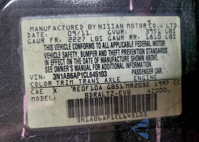 3N1AB6AP1CL645103: 95996575