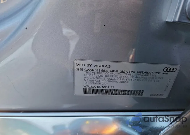 WAU3GAFD5FN033187: 98013715