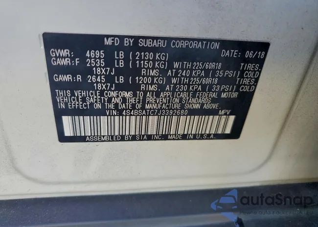 4S4BSATC7J3392680: 97497995