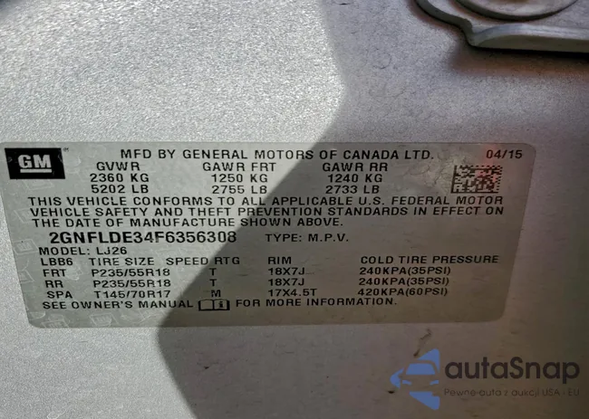 2GNFLDE34F6356308: 96398005