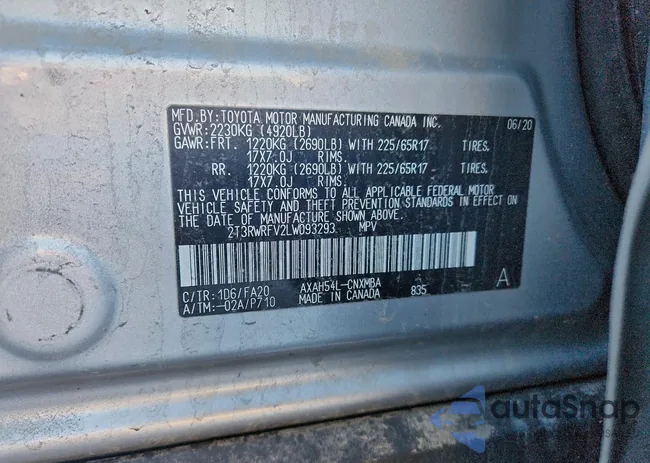 2T3RWRFV2LW093293: 95938145