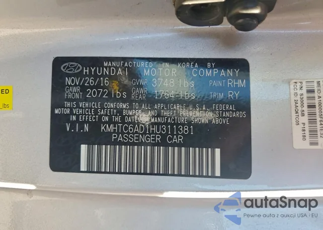 KMHTC6AD1HU311381: 95542815